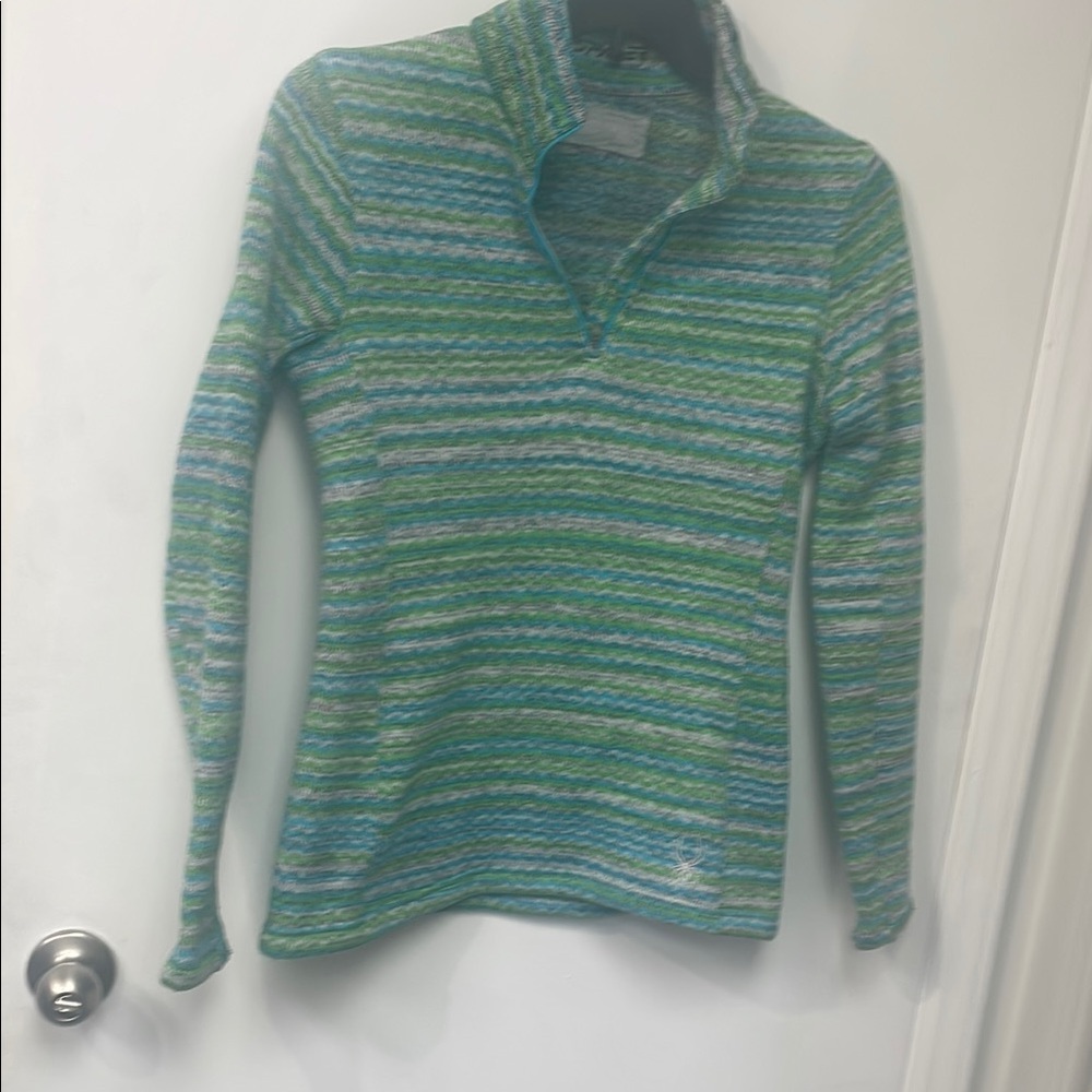 Striped Green and Blue Women's Sweater Snyder